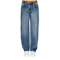 thumbnail image 2 of Wax Jeans - Women's Potassium Wash High Waisted Straight Leg Denim Pants - 90380, 2 of 8