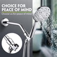 thumbnail image 3 of Faucets 2 - Handheld Shower Head Holder with Adjustable Brass Mount and 360° Swivel for Universal Shower Arm and Hose - Plated Finish, Silver, 3 of 9