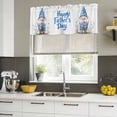 thumbnail image 4 of Happy Father's Day Curtain Valances for Windows, Kitchen Valance Window Treatments Panel 2 Pack, Blue Gnomes Garden Floral Rod Pocket Short Curtains for Bathroom Bedroom 42 x 18 Inch, 4 of 8