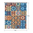 thumbnail image 5 of Multicolor Ethnic Geometric Patchwork Pattern Shower Curtain 72"x84" ,Bathroom Decorative Shower Curtains Set with 12 Hooks,Modern Waterproof Washable Shower Curtain, 5 of 6