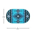 thumbnail image 3 of Emma + Oliver 3x5 Oval Turquoise Olefin Accent Rug with Complementary Southwestern Pattern in Turquoise with Jute Backing, 3 of 8