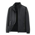thumbnail image 2 of gbyLJF Men's Full Zip Jacket Solid Color Long Sleeve Casual Coat Lightweight Stand Collar Sports Jackets With Pocket, 2 of 6