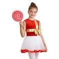thumbnail image 3 of MSemis Kids Girls Christmas Santa Claus Ballet Tutu Figure Ice Skating Leotard Fancy Dress Red 16, 3 of 7