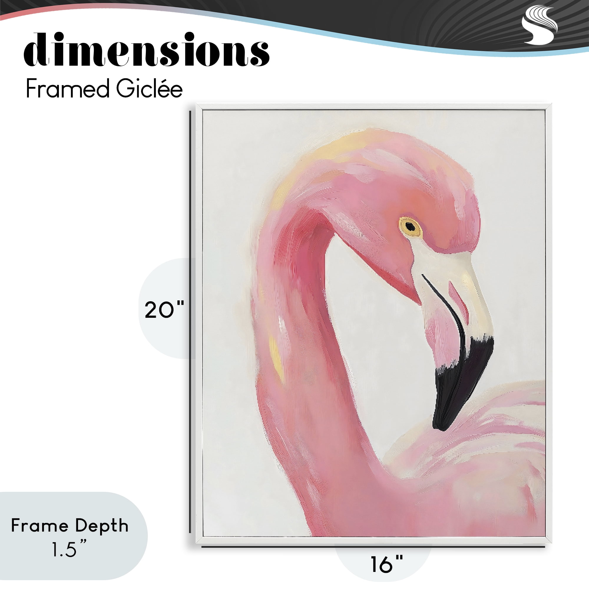 Stupell Industries Serene Pink Flamingo Portrait White Framed Giclee Art, design by The Prints Vibe