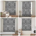 thumbnail image 6 of Black Morocco Sheer Curtains 54 Inches Long, Traditional Tribal Abstract Geometric Art Light Filering Curtains, Breathable Simi Curtain Privacy Drapes for Kitchen Bathroom Small Window Treatment, 6 of 9