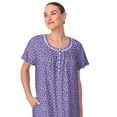 thumbnail image 5 of Aria Women's 100% Cotton Raglan Sleeve Smocked Neck Sleepwear 46" Gown, Sizes XS-5X, 5 of 6