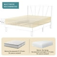 thumbnail image 2 of Einfach Full Bed Frame, Upholstered Platform Bed with Wingback and Geometric Headboard, Beige, 2 of 7
