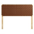 thumbnail image 3 of Sparta Weave Vegan Leather Queen Headboard in Natural Brown, 3 of 8