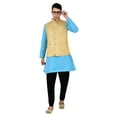 thumbnail image 6 of Sonakshi Fashion Men's Brocade Waistcoat Bandhgala Festive Jacquard Nehru Jacket, Color: Beige4, Size: 44, 6 of 6