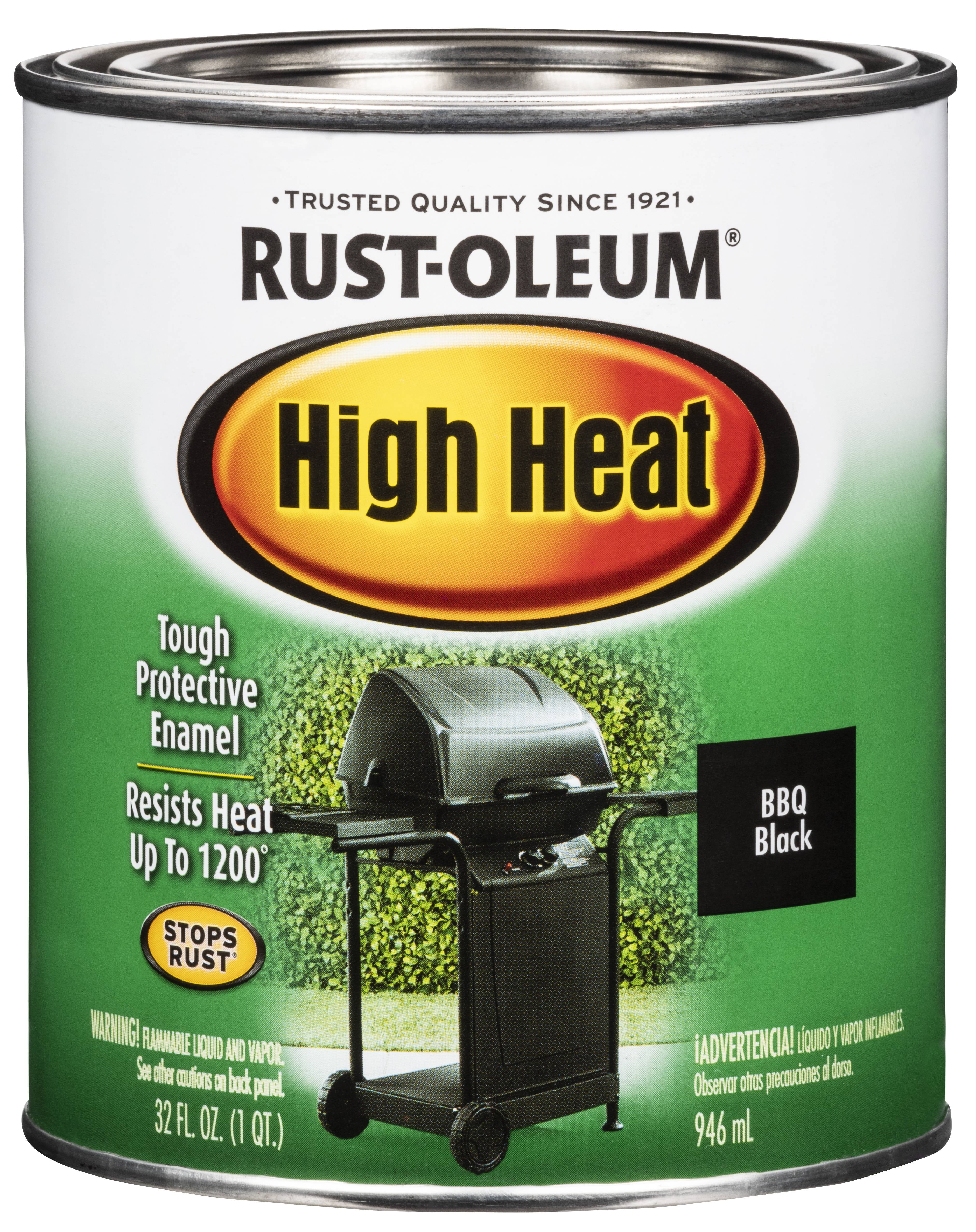 Rust Oleum High Heat Tough Protective Enamel Bbq Black 32 Fl Oz Stain Walmart Com