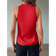 thumbnail image 3 of Camisetas Sin Mangas Plisadas para Mujer, Color Rojo, Talla M, 3 of 4
