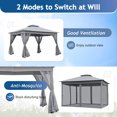 thumbnail image 7 of 10'x12' Outdoor Gazebo Tent with Double Roofs, Patio Gazebo with Mosquito Netting, Patio Canopy for Backyard, Garden, Lawn and Deck,Grey, 7 of 7