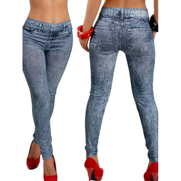 Sayfut Womens Girls Soft Stretchy Jeggings Pants Skinny Pencil Jeans Printed Leggings 