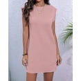 thumbnail image 4 of Women'S Summer Short T Shirt Dress Cap Sleeve Crew Neck Casual Loose Basic Mini Dresses Pink XL, 4 of 7