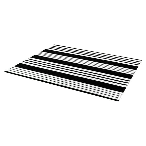 Washable Doormat, Indoor Outdoor Rug for Layered Front Door, Non-Slip Kitchen Bathroom Mat, Blue and White Striped, 27x43 Inches, 1 Piece