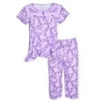 thumbnail image 3 of JEFFRICO Pajamas For Women Capri Set Sleepwear Soft Pajamas Short Sleeve Pajama Sleepshirt With Capri Pants, 3 of 7
