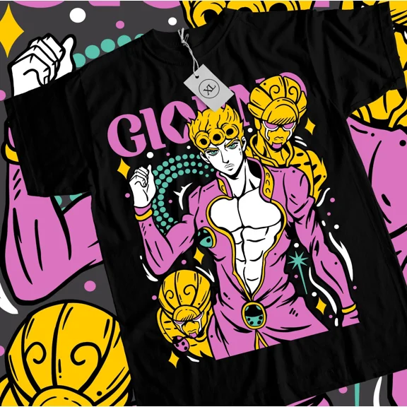 VINTAGE Giorno Giovanna T-shirt JoJo's Bizarre Adventure Anime Manga Gift Shirt All Size