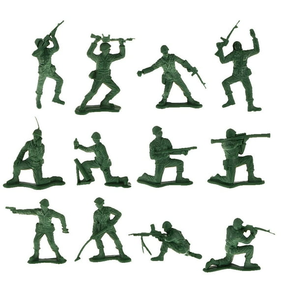 Juego de 12 figuras de soldados de simulación, decoración, juguetes para niños.