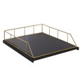 thumbnail image 4 of Kate and Laurel Benbrook Stacked Metal and Wood Letter Trays, Black and Gold, 4 of 6