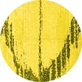 thumbnail image 1 of Ahgly Company Indoor Round Abstract Yellow Modern Area Rugs, 4' Round, 1 of 4