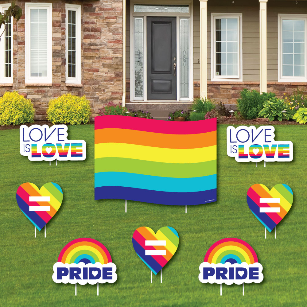 Love is Love Gay Pride Yard Sign and Outdoor Lawn Decorations