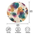 thumbnail image 3 of 15.4" Round Placemat Set of 6 Polyester Fabric Place Mats Non-Slip Dining Kitchen Table Mats for Kitchen Party Decor Teal and Orange Abstract Shapes, 3 of 5