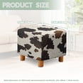 thumbnail image 3 of SCRAWLGOD Cow Print Brown Beige Stretch Ottoman Cover Square Stretch Ottoman Slipcovers Soft Storage Foot Rest Cover with Elastic Bottom Anti Dust Furniture Protector, 3 of 7