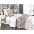 thumbnail image 2 of Vintage Bed Runner Set, Watercolor Roses on Nostalgic Polka Dotted Muted Background Garden Art, Decorative Bedding Scarf & a Pillow Sham for Hotels Homes, Twin, Taupe Grey Coral Blush, by Ambesonne, 2 of 3