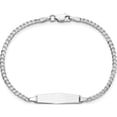 thumbnail image 4 of 14K White Gold Wg Soft Diamond Shape Flat Curb Link Id Bracelet (6 X 6) Made In United States bid103cw-6, 4 of 5