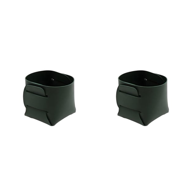Portalápices Cateissary caja de almacenamiento de escritorio cuero verde negruzco 9*9*10 CM 2piezas