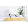 thumbnail image 3 of Unique Loom 3151684 2 x 10 ft. Rounded Trellis Frieze Runner Rug, Yellow, 3 of 5