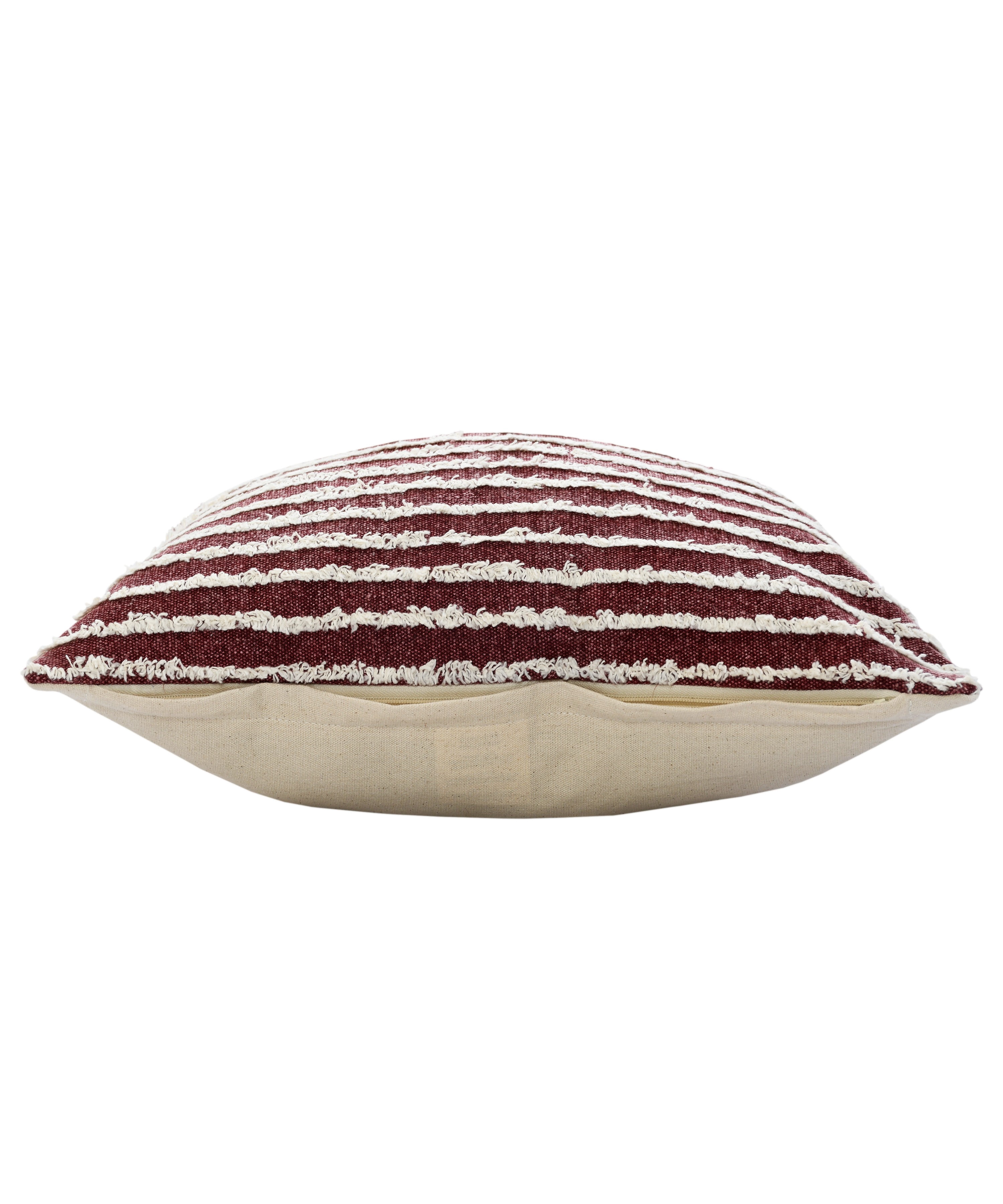 Harlow Hill Xia 20" x 20" Striped Cotton Adult Decorative Feather Filled Pillow, Red/White
