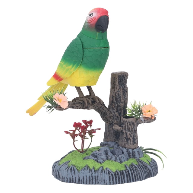 Juguete de loro de simulación de aleteo, control operado Loro de voz Activado por voz Loro chirriante Loro activado por voz Construido para el futuro