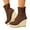 Coffee, variant on Women's Wedge Platform Slip On Ankle Boots Lightweight Non Slip Stretchy Knit Mid Calf Dress Fall Booties Brown Size 8