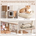 thumbnail image 2 of Modern Wooden Cat Tree with Perch Condos and Washable Cushions, 2 of 9