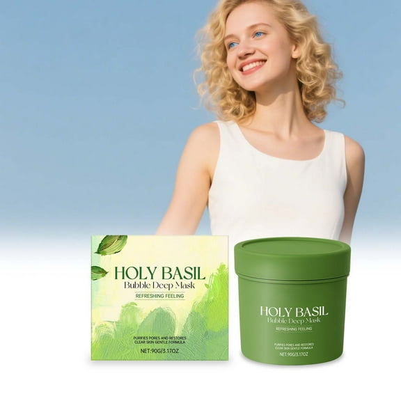 SDJMa Bubble Deep Cleansing Mask with Charcoal & Holy Water, Purifying Pore Treatment, Wash-Off for Glowing Skin, 90g