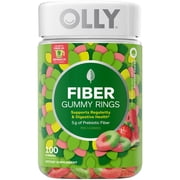 OLLY Fiber Gummy Rings Supplement with 5 g FOS Prebiotic Fiber per 2 gummies, 100 Count