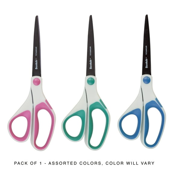 3M Titanium Scotch Precision Fused Scissors, 8", Gray