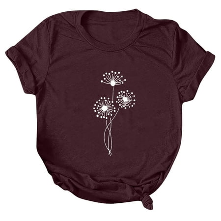 

QJYINGYI Short Sleeve Round-Neck Blouses & Shirts Black Corset Top Fashion Women s Summer Round-Neck Short Sleeve Print Casual T-shirt Blouse
