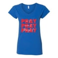 thumbnail image 2 of Wild Bobby Pray On It Pray Over It Pray Through It Inspirational/Christian Women Standard V-Neck Tee, Royal, X-Large, 2 of 6