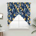 thumbnail image 2 of Swag Valance Curtains for Windows, Lemon Bird Light Filtering Kitchen Curtains with Rod Pocket, Blue Yellow Pastoral Flowers Plant Summer Window Treatment Valances for Living Room, 36x63 - 2 PCS, 2 of 9