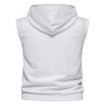 thumbnail image 3 of Men Casual Sports Sweatshirt Vest Plaid Texture Slim Fit Patchwork Sleeveless Hooded Tank Tops, 3 of 6
