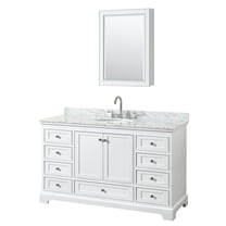 Wyndham Collection Wcs202060scmunomed Deborah 60" Free Standing Single Vanity Set - White
