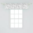 thumbnail image 2 of Ambesonne Asian Print Valance Pack of 2, Greyscale Leafy Pattern, 54"X12", Grey and Pale Taupe, 2 of 4