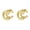 Gold C, variant on Letter R Initial Chunky Hoop Earrings for Women 18K Gold Plated Geometric Cartilage Huggie Hoops Earring