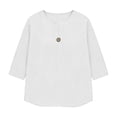 thumbnail image 5 of Linen Shirts for Women Summer T Shirts Y2K Tops Rolled Sleeve Button Down Womens Summer Tops Peasant Blouse Casual Tops for Women Light Weight Button Up Shirt Women Short Sleeve Blouse, 5 of 8