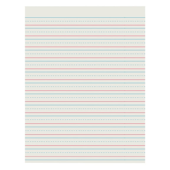Pacon Newsprint Handwriting Paper, Skip-A-Line, Grades 2-3, 1/2" x 1/4" x 1/4" Ruled Short, 8-1/2" x 11", 500 Sheets