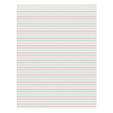 Pacon Newsprint Handwriting Paper, Skip-A-Line, Grades 2-3, 1/2" x 1/4" x 1/4" Ruled Short, 8-1/2" x 11", 500 Sheets