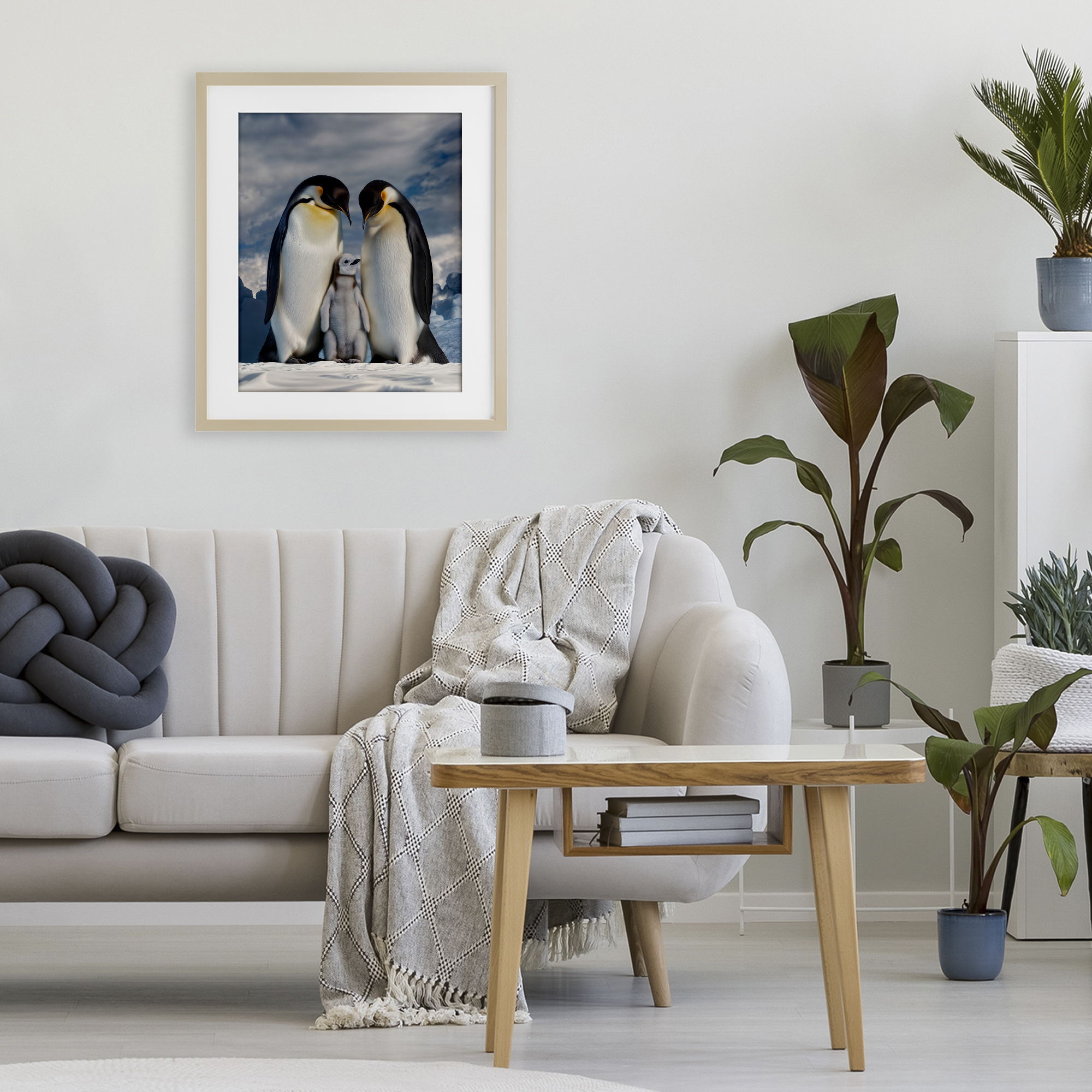 Stupell Industries Penguins In The Wild Birch Framed Print Under Glass, design by Scott Stulberg