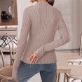 thumbnail image 6 of Wutalume Women's Long Sleeve Fall Soft Lightweight Knit Slim Sweater Tops, Versatile Solid Color Design, Cozy Layer for Transitional Weather,Khaki L, 6 of 8